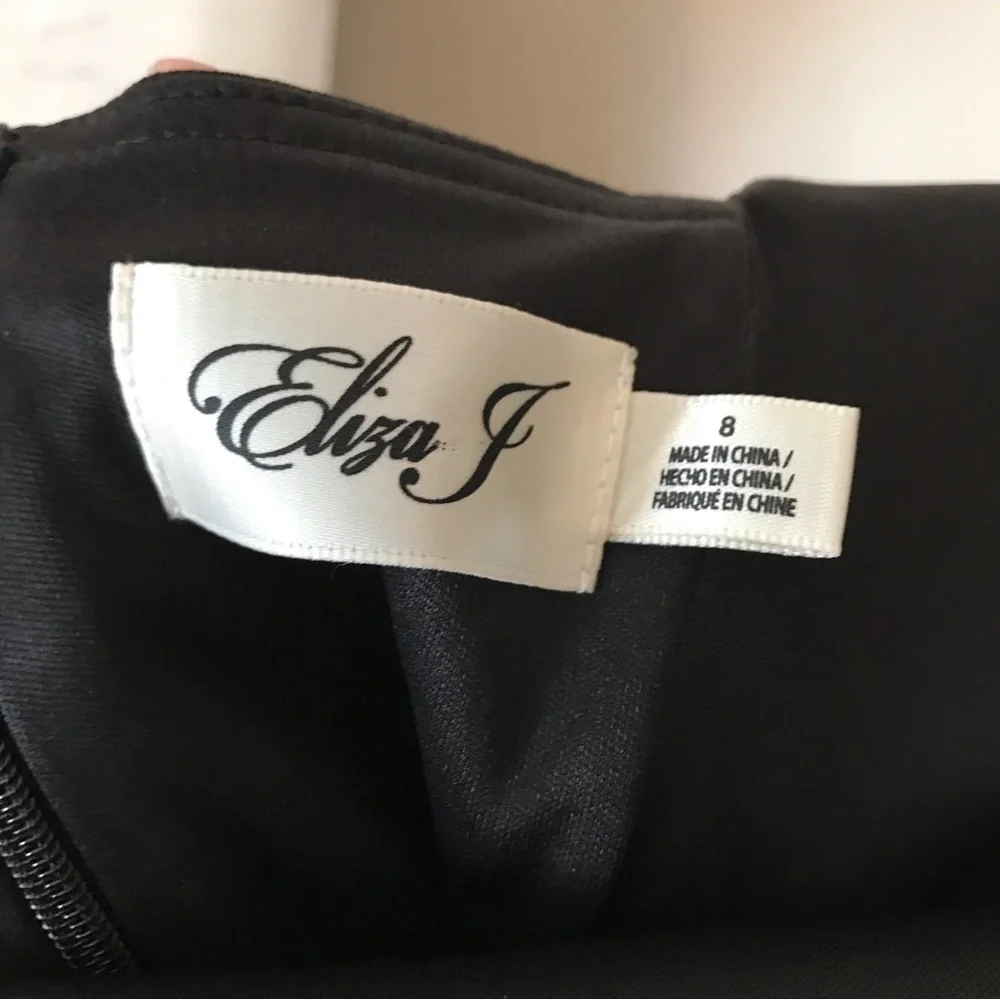 Eliza J Floral Black Pink Sleeveless Square Neck Tulle Maxi Dress 8 - Picture 14 of 16